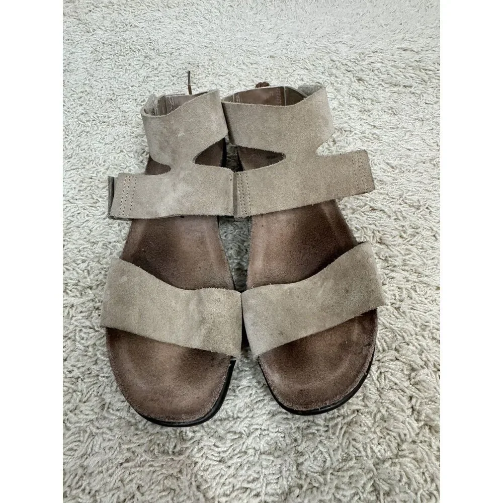 Naot Women's Tan Suede Larissa Comfort Sandals Size Euro 40 US 9 Ankle Tie Boho - Picture 1 of 12